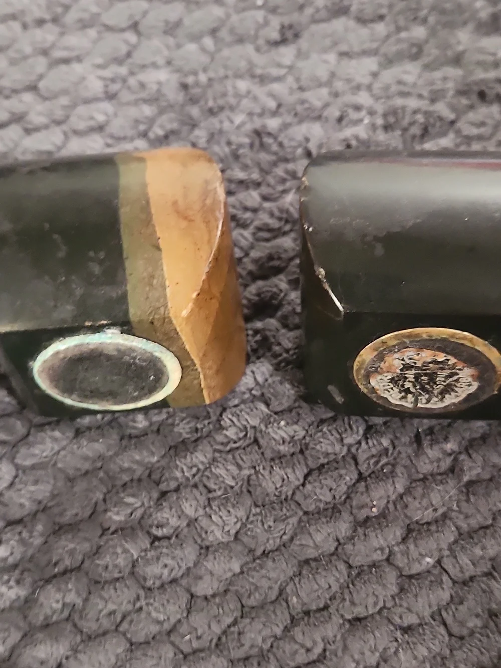 Black and Brown Vintage Marble Salt and Pepper Shaker Set - Made In Spain